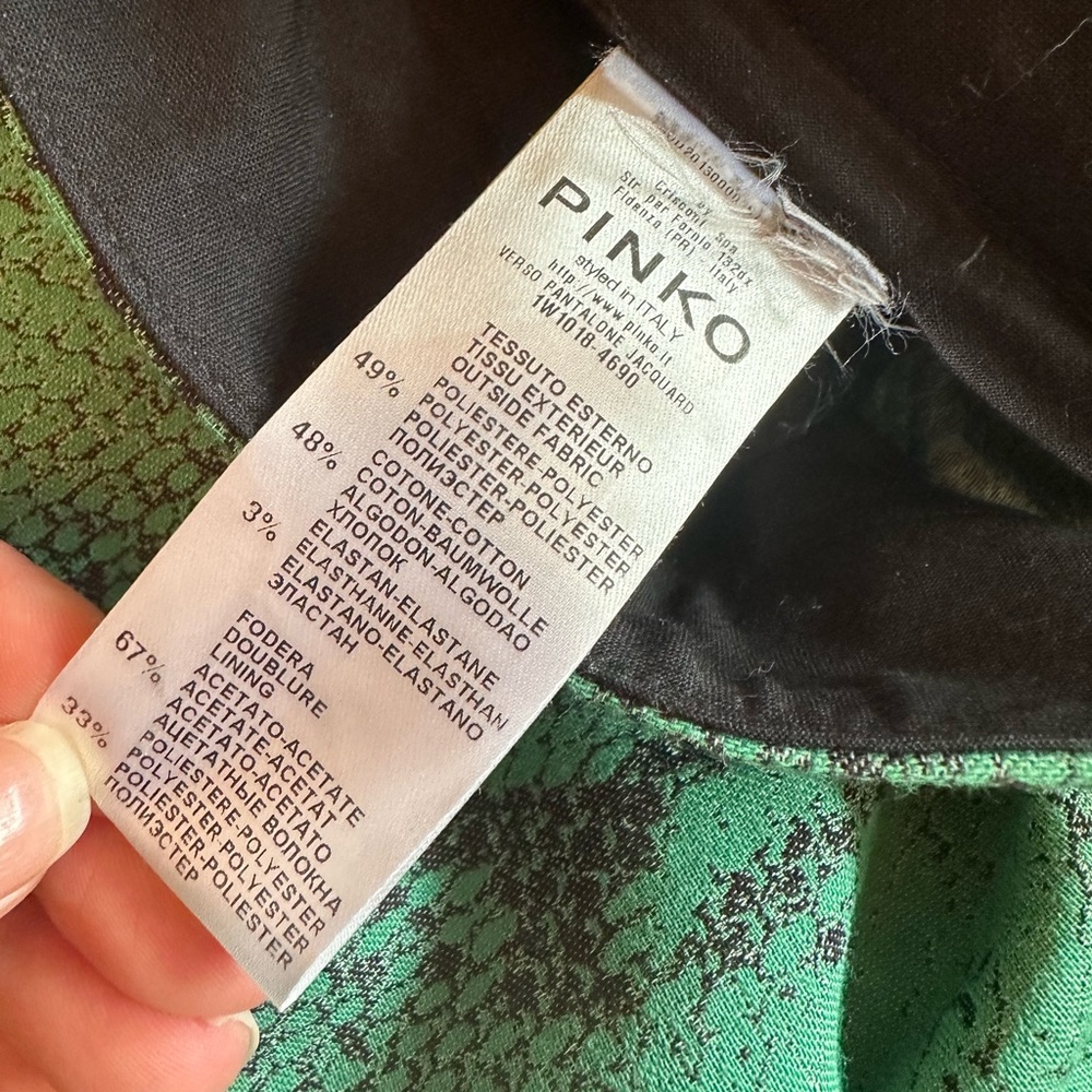 Pinko Python Print Cropped Pants Sz 6 - image 4